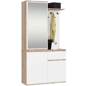 Ak furniture Předsíňová stěna Entro bílá/dub sonoma obraz