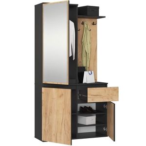 Ak furniture Předsíňová stěna Entro černá/dub craft obraz