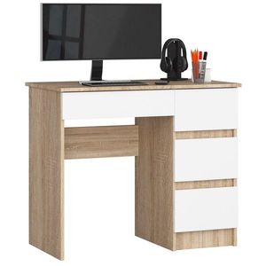 Ak furniture Psací stůl A-7 90 cm dub sonoma/bílý pravý obraz