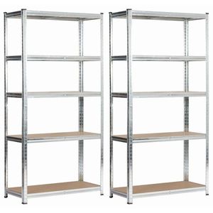 Ak furniture Sada 2 ks kovových regálů REGMET 80x40x180 cm stříbrná obraz
