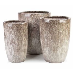 Mondex Since 1986 Sada 3 obalů na květináče Neva Marble 03 mramorová/hnědá obraz