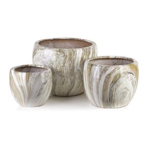 Mondex Since 1986 Sada 3 obalů na květináče Neva Marble mramorová/béžová obraz
