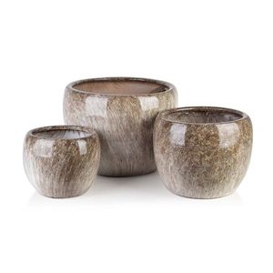 Mondex Since 1986 Sada 3 obalů na květináče Neva Marble mramorová/hnědá obraz