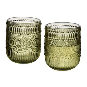 Allesken Sada 4 ks sklenic ELISE 260 ml olivově zelená obraz