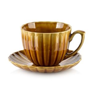 Affekdesign Šálek s podšálkem EVIE 300 ml hořčicově žlutý obraz