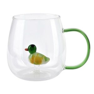 Allesken Skleněný hrnek PETER DUCK 400 ml čirý/zelený obraz