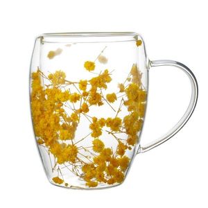 Allesken Skleněný hrnek PETER FLOWER 320 ml čirý/žlutý obraz