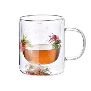 Affekdesign Skleněný hrnek PETER FLOWER 400 ml čirý/vícebarevný obraz