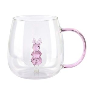 Allesken Skleněný hrnek PETER RABBIT 400 ml čirý/růžový obraz