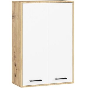 Ak furniture Závěsná koupelnová skříňka Fin W64 64 cm bílá/dub artisan obraz
