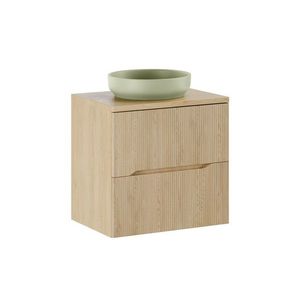 Comad Závěsná skříňka Nordic River s deskou a umyvadlem 60 cm dub cremona obraz