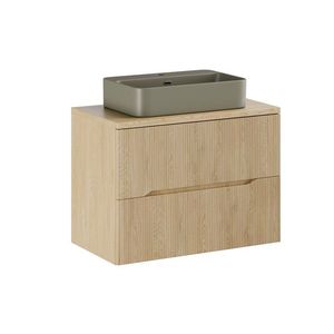 Comad Závěsná skříňka Nordic Trust s deskou a umyvadlem 80 cm dub cremona obraz