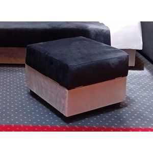 Taburet CANZORZEL, šedá látka / černá látka obraz