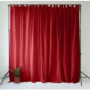 Červený lněný závěs 140x200 cm Lava Falls – Linen Tales obraz