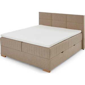 Béžová boxspring postel s úložným prostorem 180x200 cm Tambo – Meise Möbel obraz