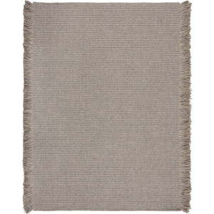 Šedý ručně tkaný koberec s příměsí vlny 120x170 cm Rene Fringed Ribbed – Flair Rugs obraz