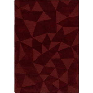 Vínový ručně tkaný vlněný koberec 160x230 cm Shard Red – Flair Rugs obraz