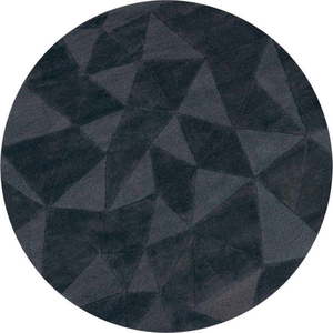 Antracitový ručně tkaný vlněný kulatý koberec ø 160 cm Shard Charcoal – Flair Rugs obraz