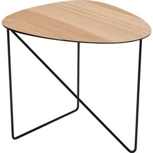 Kovový konferenční stolek v přírodní barvě 44x50 cm Curve L Wood – LIND DNA obraz