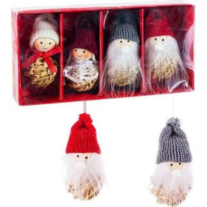 Slaměné vánoční ozdoby v sadě 4 ks 7 cm Santa Claus – Casa Selección obraz