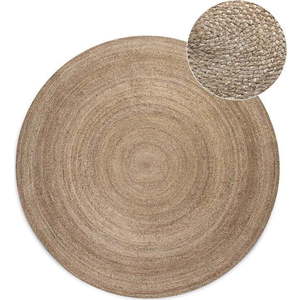 Šedobéžový oboustranný jutový kulatý koberec ø 200 cm Braided Grey – Hanse Home obraz