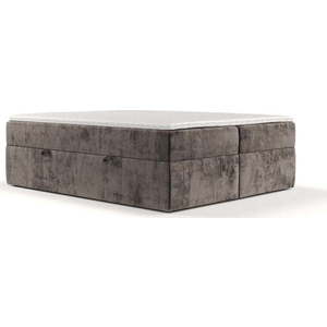 Hnědá boxspring postel s úložným prostorem 200x200 cm Yoko – Maison de Rêve obraz