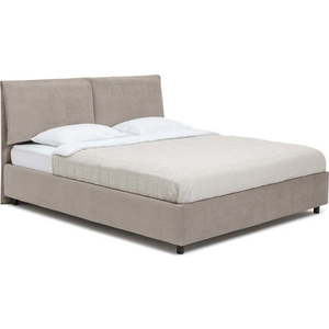 Čalouněná dvoulůžková postel taupe s úložným prostorem s matrací/s roštem 180x200 cm Myra Pillow – Bonami Selection obraz