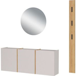 Krémová/v přírodní barvě předsíňová sestava 168x200x27 cm Libbiano – Germania obraz