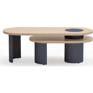 Modrý/v přírodní barvě konferenční stolek v dekoru jasanu 50x120 cm Nori – Teulat obraz