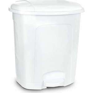 Bílý nášlapný plastový odpadkový koš 5, 5 l – Orion obraz