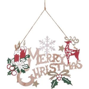 Dřevěná závěsná vánoční dekorace 29 cm Merry Christmas – Casa Selección obraz