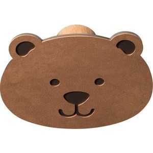 Hnědý nástěnný ocelový háček Bear Dot Nupo – LIND DNA obraz