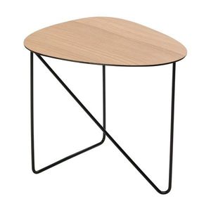 Kovový konferenční stolek v přírodní barvě 37x44 cm Curve M Wood – LIND DNA obraz