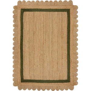 Tmavě zelený/v přírodní barvě ručně tkaný jutový koberec 160x230 cm Grace Green – Flair Rugs obraz