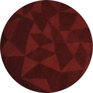 Vínový ručně tkaný vlněný kulatý koberec ø 160 cm Shard Red – Flair Rugs obraz