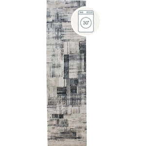 Šedý pratelný běhoun 60x230 cm Silas Abstract – Flair Rugs obraz