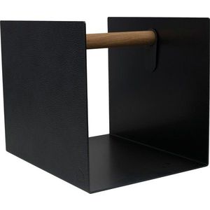 Černý/antracitový dekorativní kovový/z eko kůže úložný box 32x38x31 cm Hippo – LIND DNA obraz