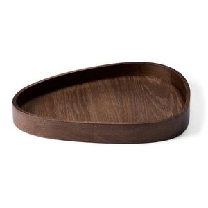 Hnědý dekorativní dřevěný úložný box 26x23x3 cm Curve L – LIND DNA obraz