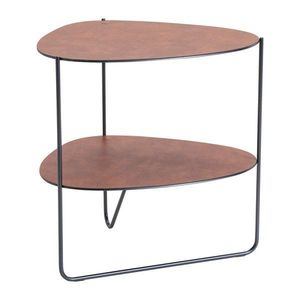 Koňakově hnědý kovový konferenční stolek 37x44 cm Curve Double Bull – LIND DNA obraz