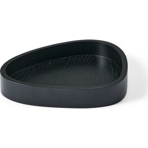 Černý dekorativní dřevěný úložný box 18x16x3 cm Curve M – LIND DNA obraz