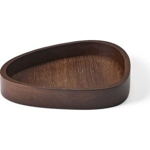 Hnědý dekorativní dřevěný úložný box 18x16x3 cm Curve M – LIND DNA obraz