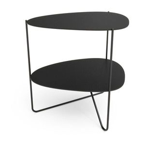 Černý kovový konferenční stolek 37x44 cm Curve Double Bull – LIND DNA obraz