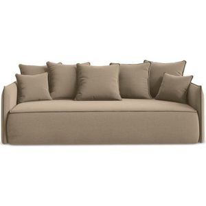 Světle hnědá sametová rozkládací/s úložným prostorem pohovka 225 cm Hula – Makamii obraz