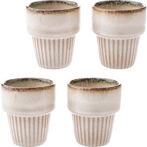 Krémové šálky v sadě 4 ks na espresso z kameniny 100 ml Tone – Dakls obraz