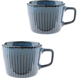 Modré hrnky v sadě 2 ks na cappuccino z kameniny 190 ml Tone – Dakls obraz
