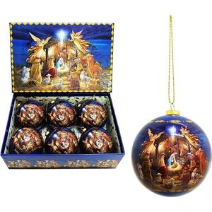 Papírové vánoční koule v sadě 6 ks ø 7, 5 cm Nativity Memory – Casa Selección obraz