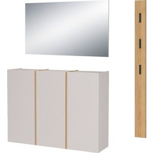 Krémová/v přírodní barvě předsíňová sestava 168x200x37 cm Libbiano – Germania obraz