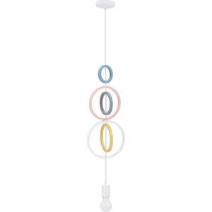 Bílo-růžové dětské svítidlo s kovovým stínidlem Single – Candellux Lighting obraz