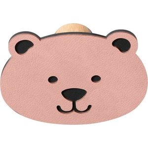 Růžový nástěnný ocelový háček Bear Dot Nupo – LIND DNA obraz