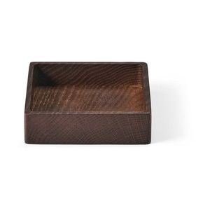 Hnědý dekorativní dřevěný úložný box 11x11x3 cm Square S – LIND DNA obraz